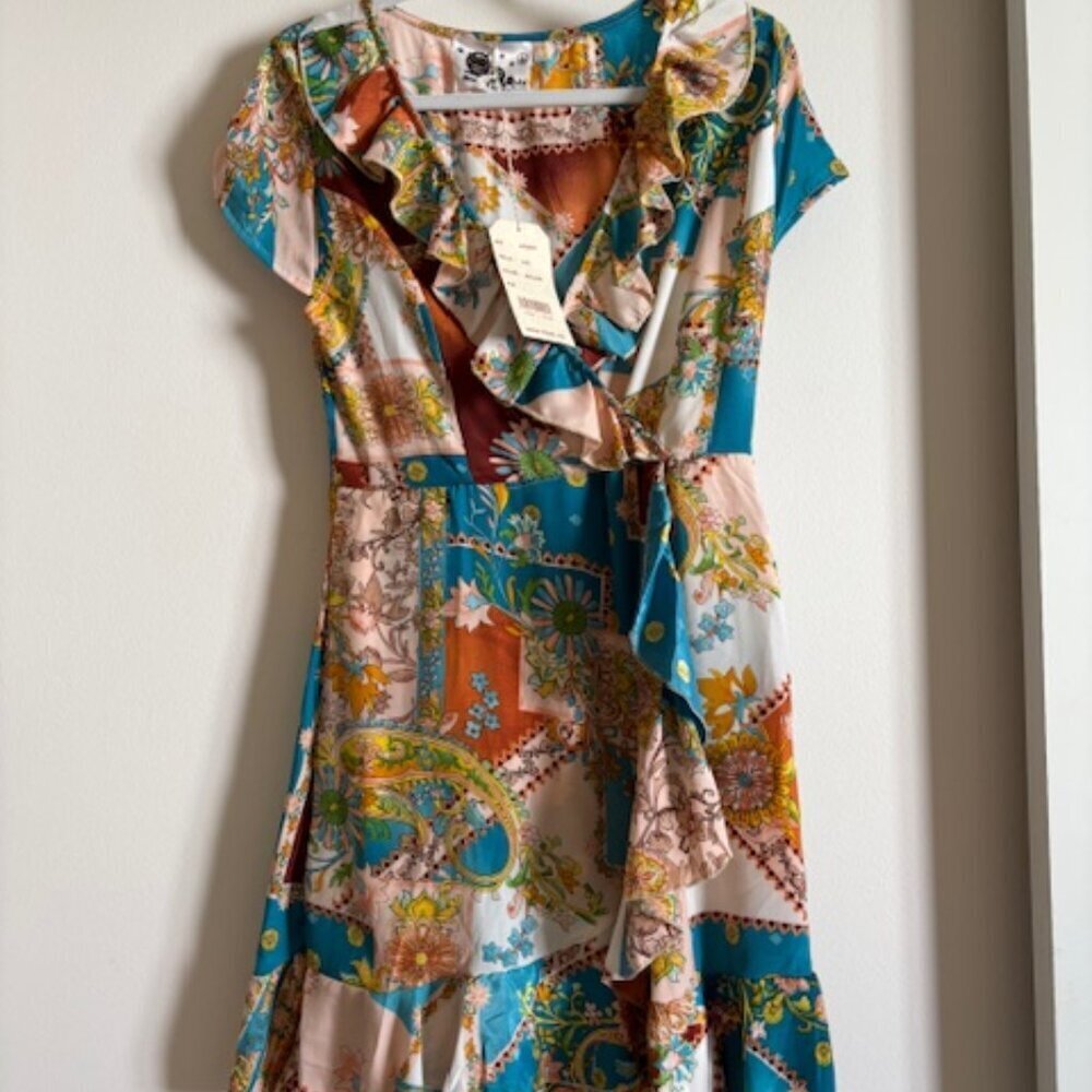 peace&love by calao Boho wrap dress - NWT size Large